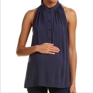 Hatch maternity Medina Sleeveless Popover Blouse in navy size 1